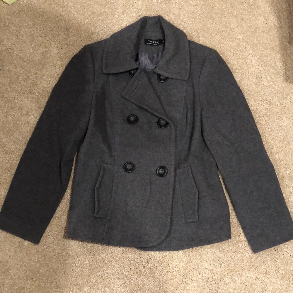 Tribal Blazer Jacket grey size 4 EUC